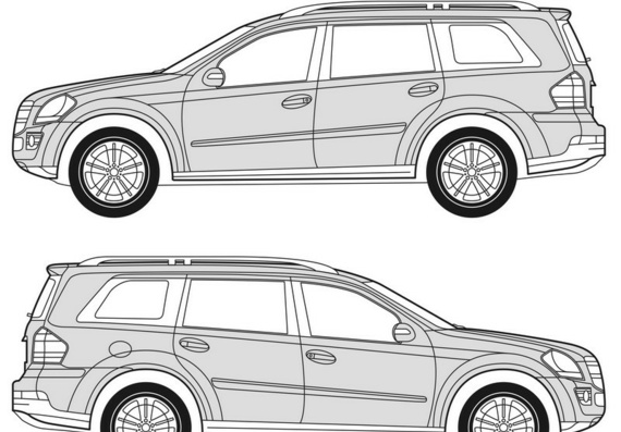 Mercedes Benz GL (2006) (Мерcедес Бенз ГЛ (2006)) - чертежи (рисунки) автомобиля